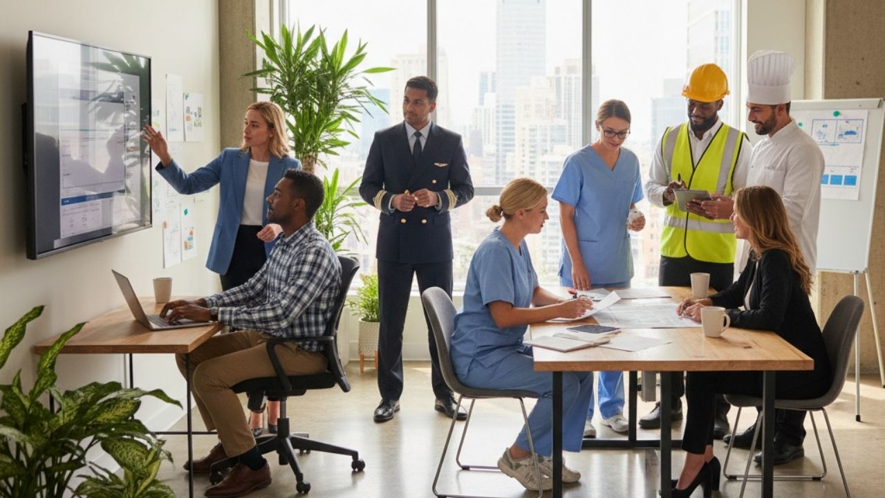 Diverse team collaborating, demonstrating benefits of temporary staffing for business flexibility in Singapore.
