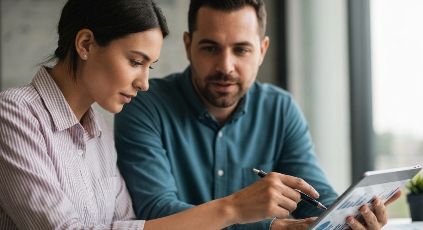 A mentor guiding an employee through a professional development plan for effective training placement.