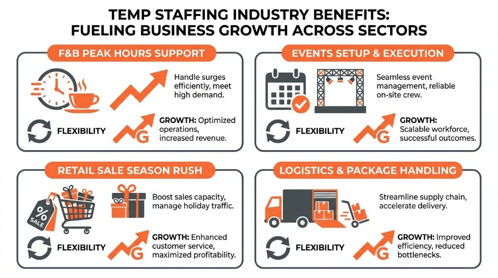 Benefits of temporary staffing across different Singapore industries with flexibility advantages