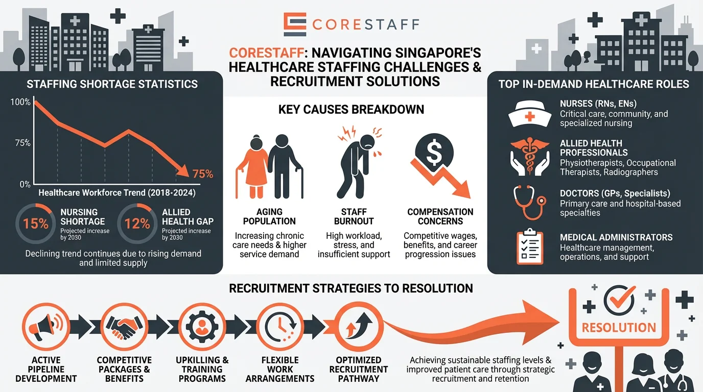 Infographic showing shortage statistics, causes, and solutions
