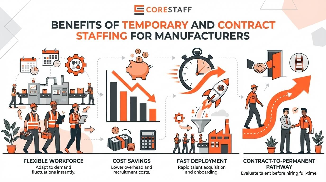Benefits of temporary and contract staffing for Singapore manufacturers with flexible workforce