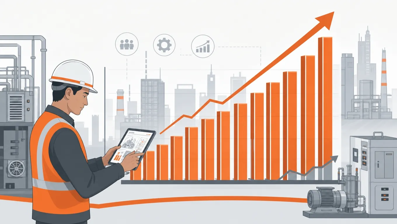 Salary Pressure in the AI Data Centre Talent Market Rising salary bar chart with M&E engineer reviewing a tablet